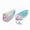 Two Tone Transparent Spray Painted Glass Pendants GLAA-T016-24D-2