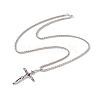 Alloy Cross with Word Inri Pendant Necklace with 201 Stainless Steel Chains for Men Women NJEW-E016-22AS-2
