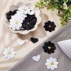Gorgecraft 60Pcs 4 Style Sunflower & Love Heart Shape Computerized Embroidery Cloth Iron on/Sew on Patches DIY-GF0006-77-4