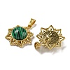 Ion Plating(IP) 304 Stainless Steel Pave Synthetic Malachite Pendants STAS-U024-15G-03-2