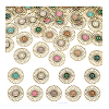 36Pcs 9 Colors Alloy Enamel Flower Chandelier Component Links FIND-PH0059-71-6