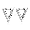 Titanium Steel Triangle Hoop Earrings PW-WGCD79E-02-1