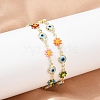 304 Stainless Steel Enamel Link Bracelets for Woman BJEW-S157-08G-3