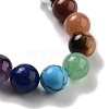 Natural Fluorite Round Beaded Chakra Stretch Bracelets BJEW-K251-01C-3