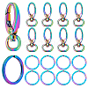 20Pcs 2 Style Oval Alloy Swivel Clasps Lanyard Snap Hook FIND-PH0026-93-1