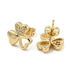 Brass Micro Pave Cubic Zirconia Ear Studs EJEW-P261-28D-G-2