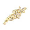 Brass Clear Cubic Zirconia Connector Charms KK-Z094-06G-03-2