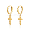 Stainless Steel Cross Earrings with Rhinestone for Women QX9775-1-1