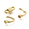 Rectangle Rack Plating Brass Fold Over Clasps KK-S508-12G-2