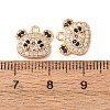 Brass Micro Pave Black Cubic Zirconia Charms CU-CBAEC99-18G-3