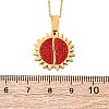 304 Stainless Steel Polymer Clay Rhinestones Sun Openable Pendant Necklaces for Women NJEW-Z065-10G-02-5