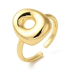 Initials Brass Open Cuff Ring for Women RJEW-N046-02O-G-1