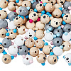 Animal Theme Wood European Beads WOOD-WH0022-53A-1