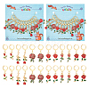 12Pcs 6 Style Valentine's Day Theme Alloy Enamel Rose Flower Charms Locking Stitch Markers HJEW-PH01624-1