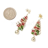 Brass Imitation Austrian Crystal Dangle Stud Earrings EJEW-TA00737-4
