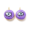 Brass Enamel Charms KK-P222-07G-01-2