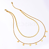 Elegant Double Layer Vintage Stainless Steel Butterfly Necklace for Women CW3071-1