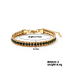 Sparkling European Style Stainless Steel Emerald Rhinestone Chain Bracelets for Women CU3590-3-1