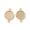 Flat Round Brass Connector Cabochon Settings KK-K414-13E-G-1