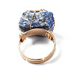Adjustable Natural Lapis Lazuli Finger Rings RJEW-T019-02C-KC-3