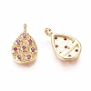 Brass Micro Pave Cubic Zirconia Pendants X-KK-D156-07G-B-2