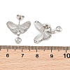 Brass Micro Pave Cubic Zirconia Stud Earring Findings CU-CBAA5EE-03P-B-3