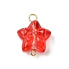 100Pcs Gradient Color Baking Painted Transparent Glass Star Connector Charms PALLOY-JF03260-3