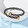 304 Stainless Steel Torque Bangles for Women BJEW-P310-22MC-2