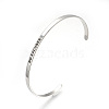 Tarnish Resistant 201 Stainless Steel Cuff Bangles BJEW-Q685-01-1