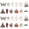 SUNNYCLUE 24Pcs 12 Styles Halloween Alloy Enamel Pendant ENAM-SC0003-38-1