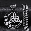 304 Stainless Steel Pendant Necklaces NJEW-C042-10P-1