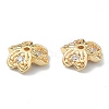 Brass Pave Clear Cubic Zirconia Bead Caps KK-B072-20G-3