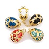 Brass Micro Pave Cubic Zirconia Pendants KK-E112-08G-1