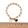 201 Stainless Steel Round Beaded Stretch Bracelets BJEW-C090-03G-B-5