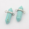 Synthetic Turquoise Bullet Pointed Pendants G-F176-03-1
