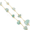 Natural Green Aventurine Chip Handmade Link Chain Necklaces NJEW-JN05811-02-5