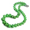 Dyed Natural Malaysia Jade Rondelle Graduated Beaded Necklaces for Women Men NJEW-K388-02I-1