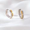 Two Tone 304 Stainless Steel Rhinestone Hoop Earrings for Women OJ2357-2-3