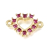 Brass Pave Cubic Zirconia Connector Charms KK-E802-15G-B-1