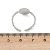 Oval 304 Stainless Steel Enamel Cuff Rings for Women RJEW-G355-01P-02-5
