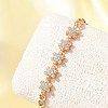 Brass Micro Pave Cubic Zirconia Link Chain Bracelets KK-R217-42G-2