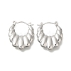 304 Stainless Steel Croissant Oval Hoop Earrings for Women EJEW-S227-68P-1