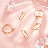 5Pcs 5 Style Flat Round Rhinestone Finger Rings RJEW-UN0001-08-3