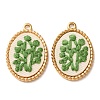 304 Stainless Steel & Cloth Embroidered Pendants FB-CBAFBAF-09G-01-1