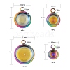 40Pcs 4 Style Ion Plating(IP) 304 Stainless Steel Pendant Cabochon Settings STAS-LS0001-56MC-3