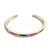 Colorful Cubic Zirconia Open Cuff Bangle BJEW-N014-009-2