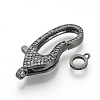 Brass Micro Pave Cubic Zirconia Lobster Claw Clasps ZIRC-S058-12B-2