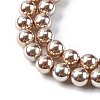 UV Plating Pearlized Glass Pearl Beads Strands GLAA-F128-01B-T15-3