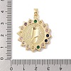 Brass Cubic Zirconia Pendants KK-Z050-06G-3