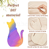 Cat Wood Unfinished Wood Cutouts DIY-WH0430-319B-4